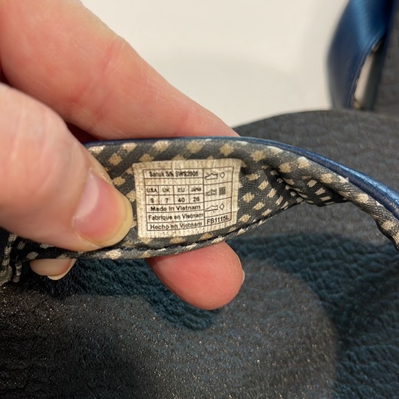 Sanuk Navy Yoga Mat Flip Flops Size 9 - Picture 3 of 3